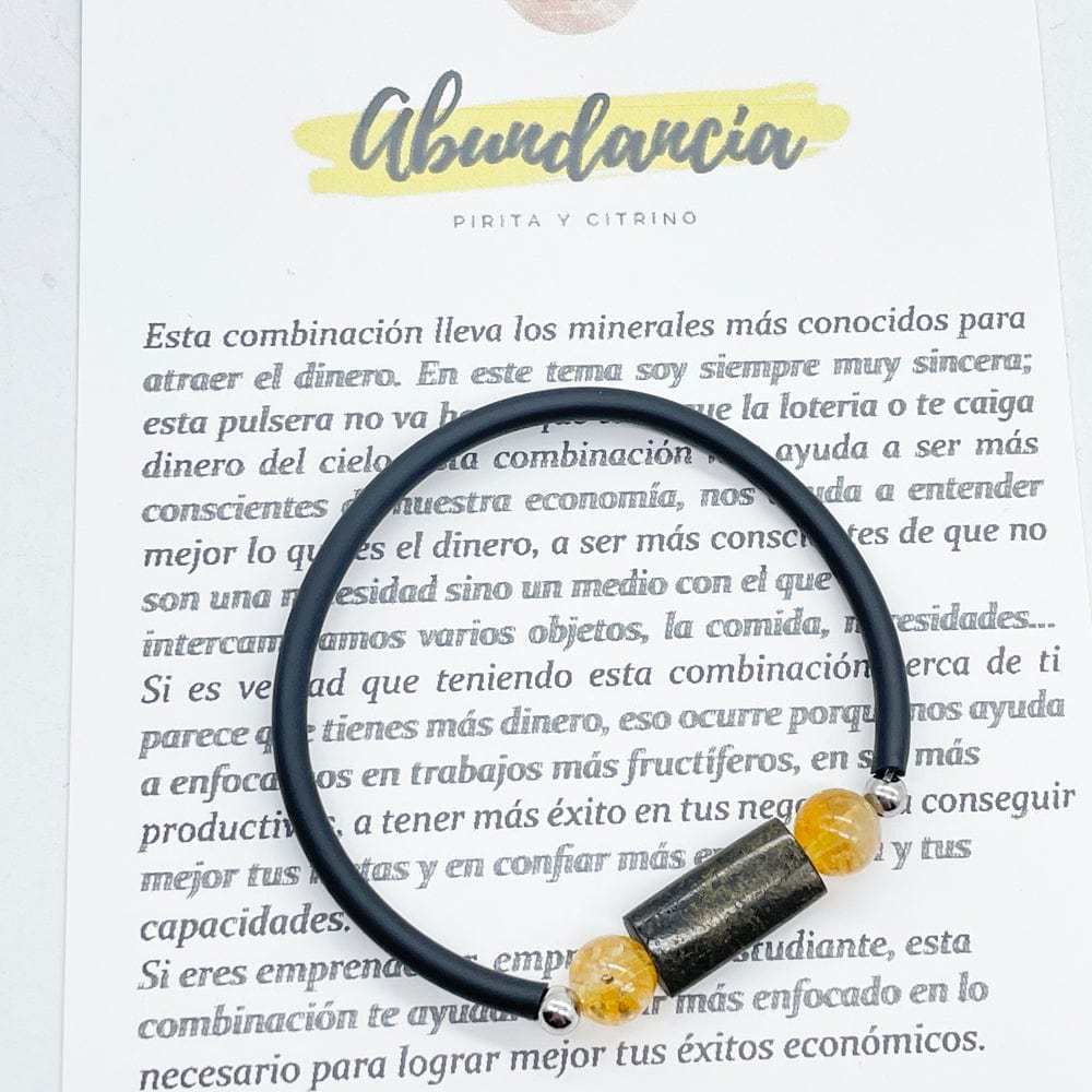 pulsera pulsera de abundancia, para tener abundancia, pirita, citrino,, pulsera elastica, minerales naturales, las propiedades de los minerales, joyas artesana, regalos originales, cristaloterapia