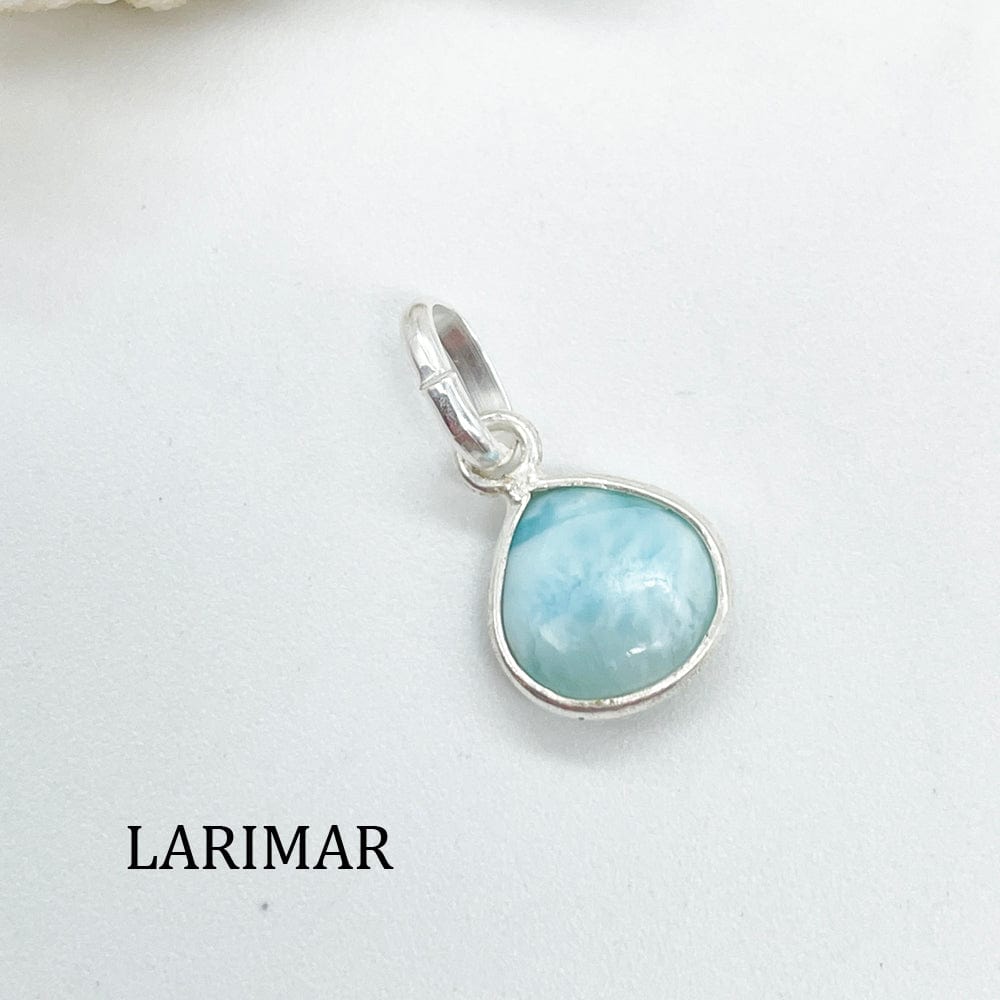 Silver and Mineral Teardrop Pendant