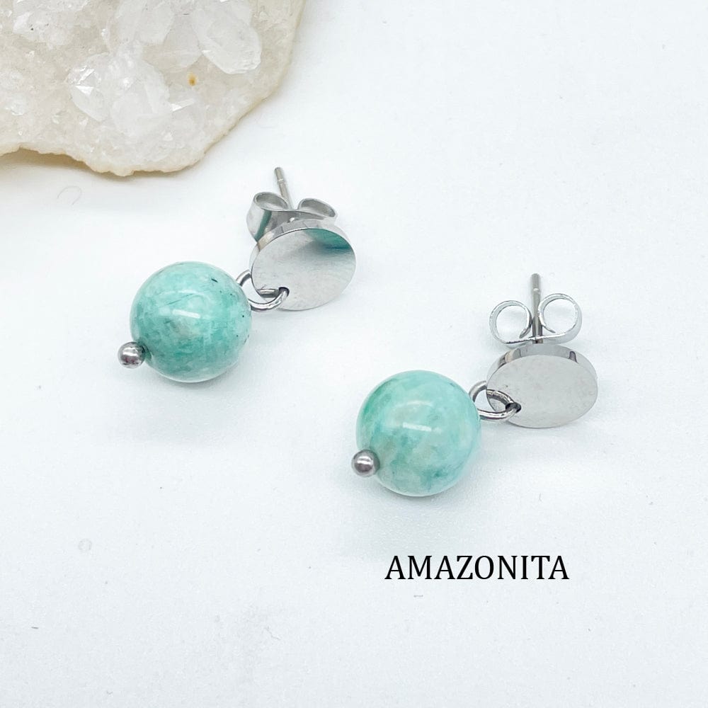 pendientes clásicos, pendientes cortos, pendientes de minerales, pendientes de piedras naturales, piedras y sus propiedades, piedras magicas, lamineria artesana, joyaria artesana, amazonita