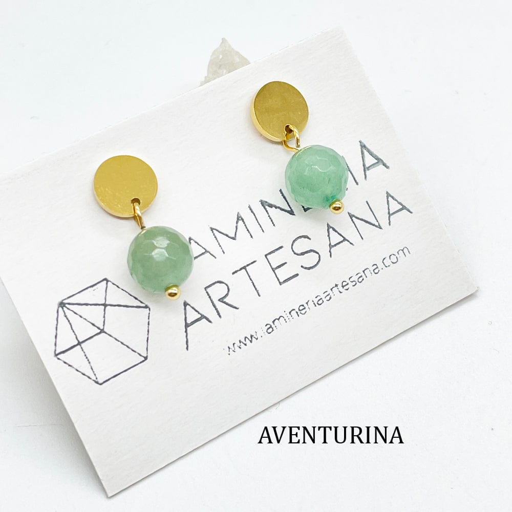 pendientes aventurina, pendientes cuarzo verde