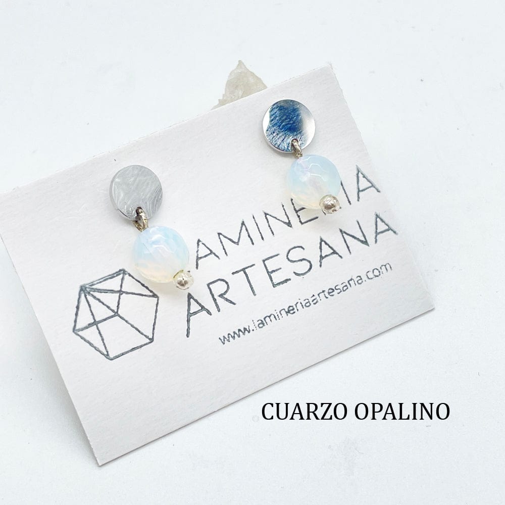 pendientes opalo, pendientes cuarzo opalino