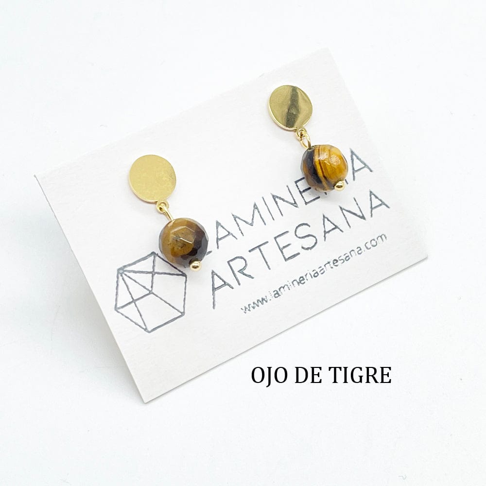 pendientes ojo de tigre, pendientes de proteccion