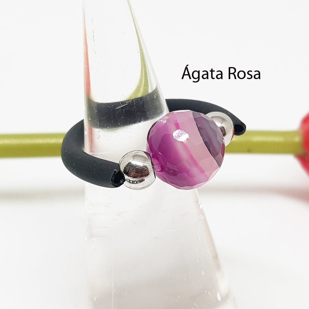 anillo mineral natural, anillo elastico, minerales naturales, Anillo Mineral Therapy - LaMineria Artesana, joyas artesanas, esoterisoa, piedras mágicas, piedras preciosas, anillos con minerales, agata rosa, agatas