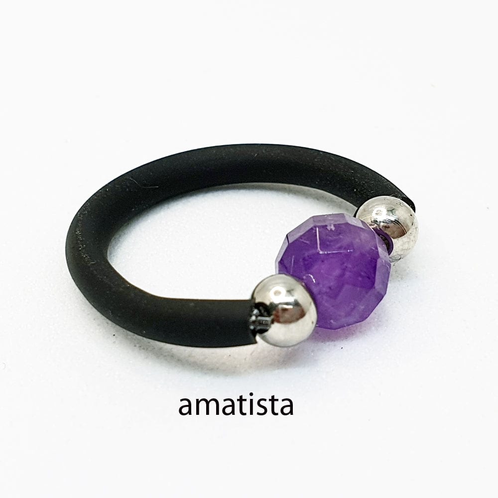 anillo mineral natural, anillo elastico, minerales naturales, Anillo Mineral Therapy - LaMineria Artesana, joyas artesanas, esoterisoa, piedras mágicas, piedras preciosas, anillos con minerales, amatista