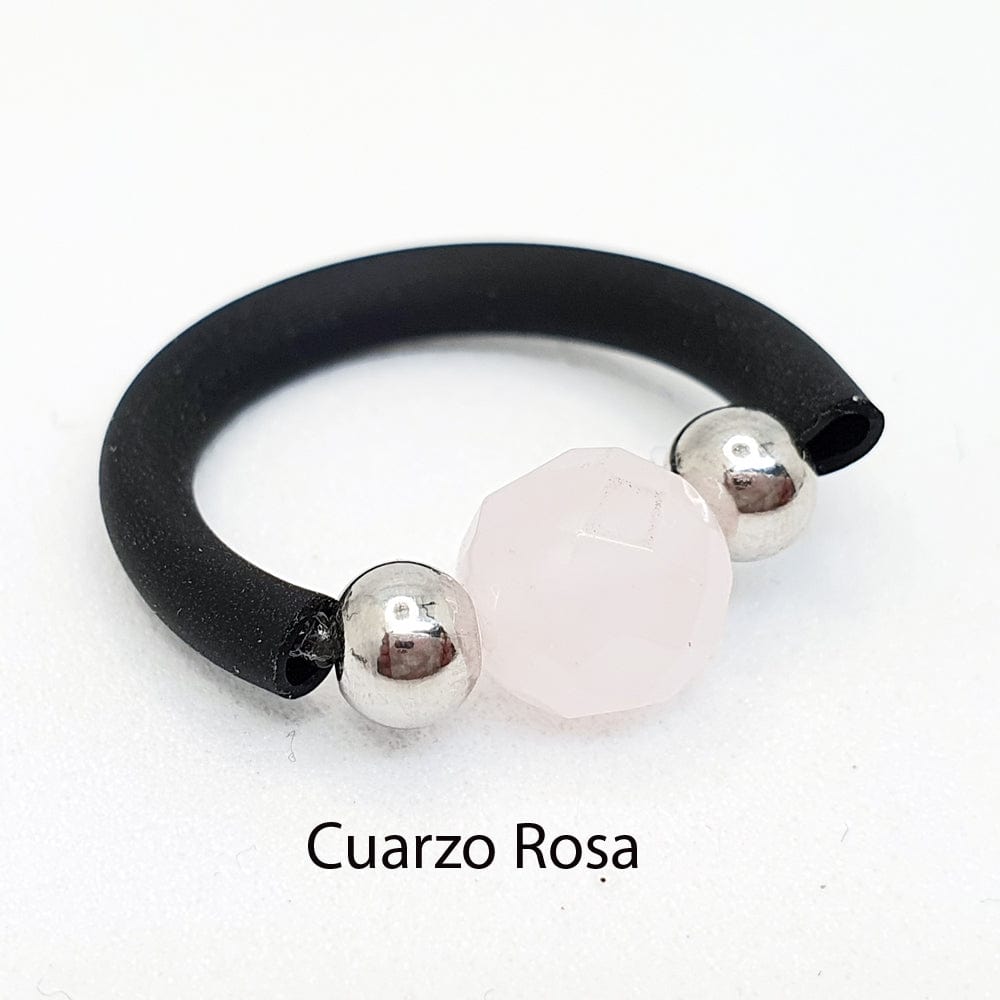 anillo mineral natural, anillo elastico, minerales naturales, Anillo Mineral Therapy - LaMineria Artesana, joyas artesanas, esoterisoa, piedras mágicas, piedras preciosas, anillos con minerales, cuarzo rosa