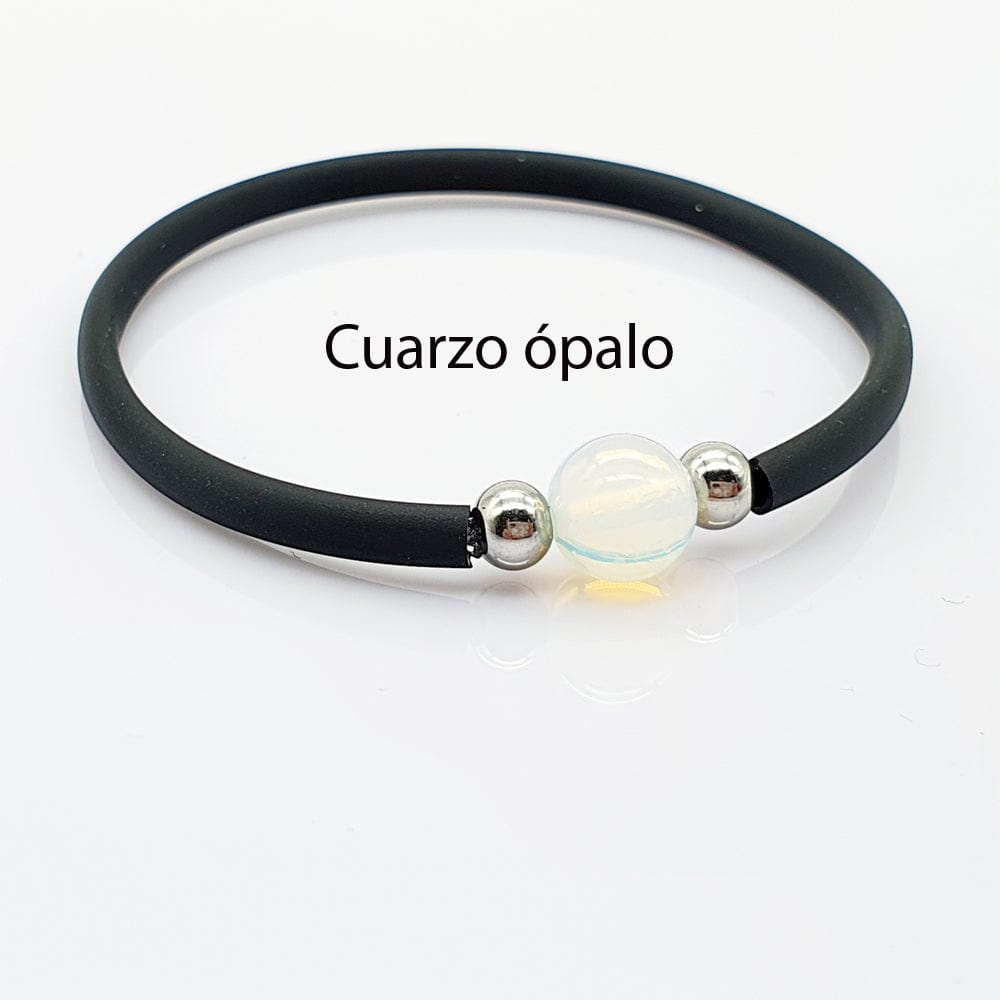 Pulsera elástica con perla, chacras, la pulsera de los chacras, colgante punta de cuarzo rosa, colgante, joyas acero, joyas artesanales, plata y minerales, pulsera minerales, minerales, piedras terapeuticas, gemoterapia, las propiedades de los minerales, mineral therapy, mineral stone therapy, joyas online, plata y minerales, opalo