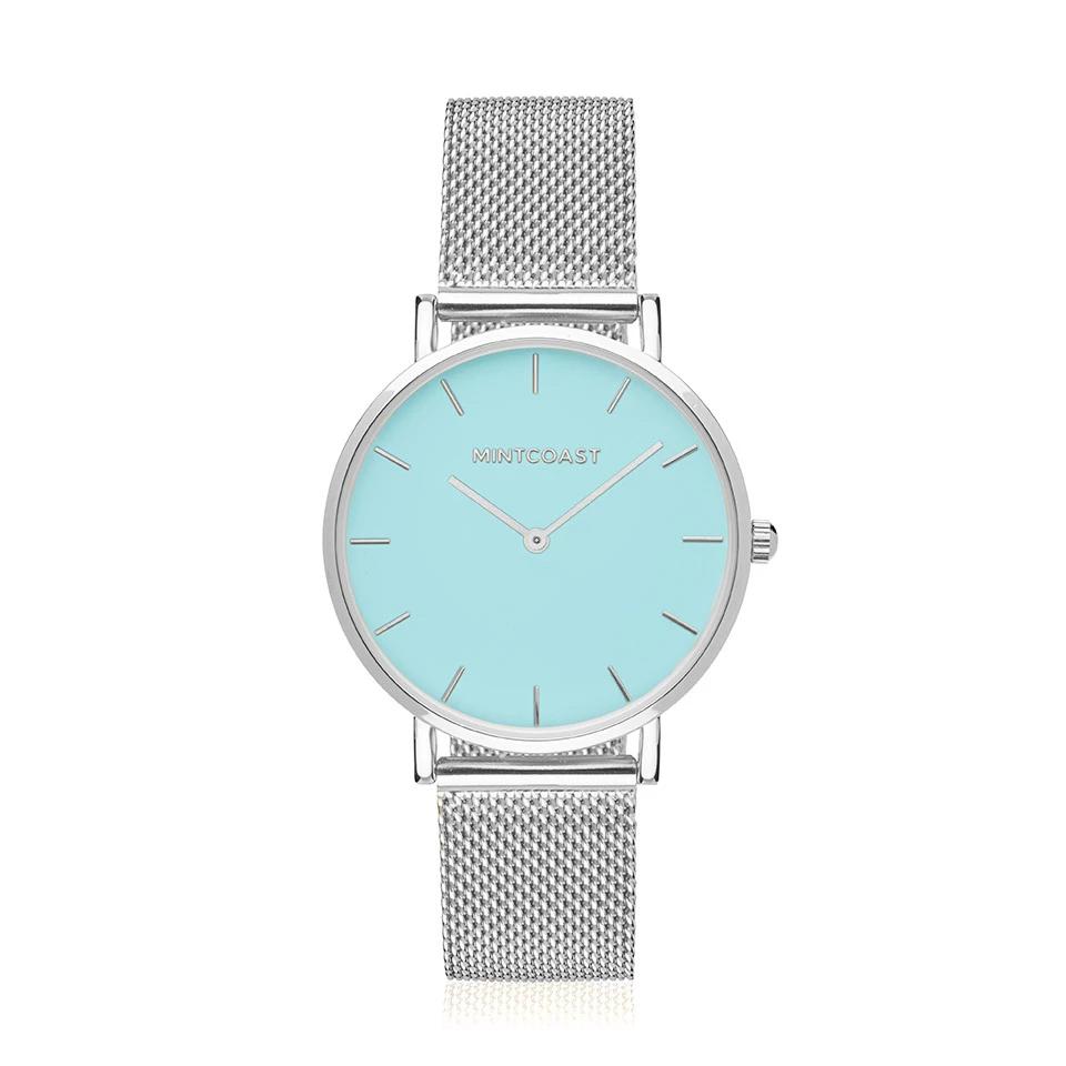 reloj de correa, correa metalica, reloj de color, reloj acero inoxidable, watches stanless steel, relojes, accesorios de moda, Mintcoast, reloj plateado, reloj azul