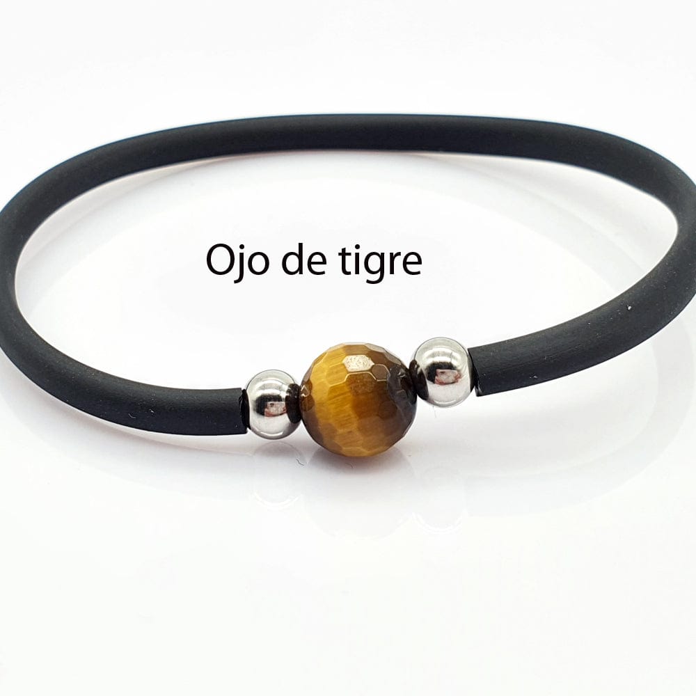 Pulsera elástica con perla, chacras, la pulsera de los chacras, colgante punta de cuarzo rosa, colgante, joyas acero, joyas artesanales, plata y minerales, pulsera minerales, minerales, piedras terapeuticas, gemoterapia, las propiedades de los minerales, mineral therapy, mineral stone therapy, joyas online, plata y minerales, ojo de tigre