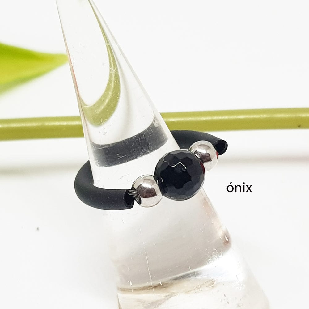 anillo mineral natural, anillo elastico, minerales naturales, Anillo Mineral Therapy - LaMineria Artesana, joyas artesanas, esoterisoa, piedras mágicas, piedras preciosas, anillos con minerales, onix