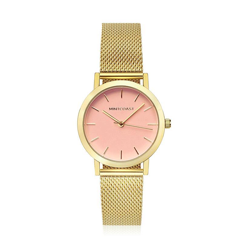 relojes de correa, reloj metalico, reloj acero inoxidable, watches stanless steel, relojes, accesorios de moda, Mintcoast, reloj melocotón, oro