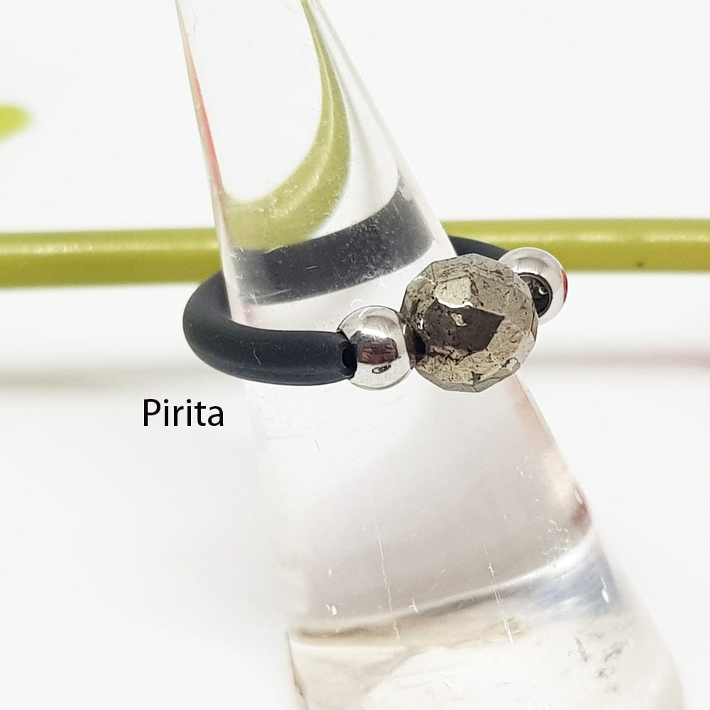 anillo mineral natural, anillo elastico, minerales naturales, Anillo Mineral Therapy - LaMineria Artesana, joyas artesanas, esoterisoa, piedras mágicas, piedras preciosas, anillos con minerales, pirita, dinero