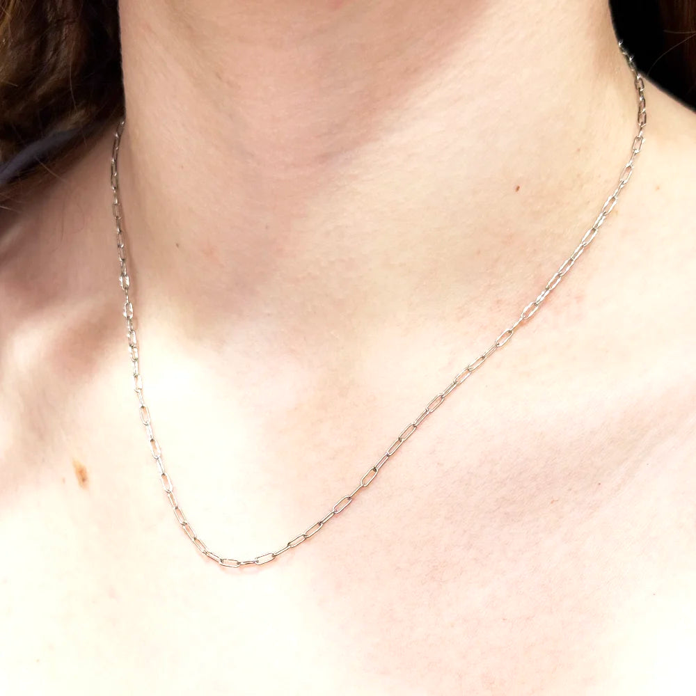Cadena Rectangular de Acero Inoxidable | Estilo Gusano | Oro y Plata | 45 cm