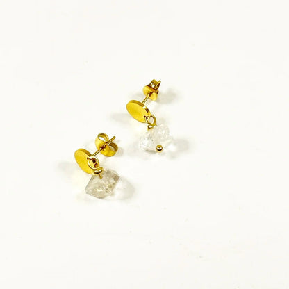 Short earrings with Herkimer Diamond 