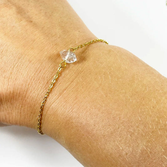 Fine bracelet with Herkimer Diamond