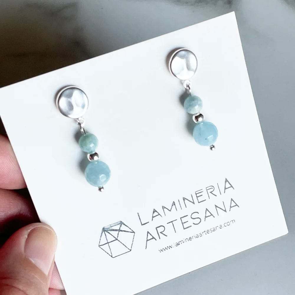 Two Aquamarines earrings in silver