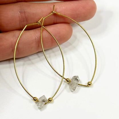 Herkimer Diamond Hoop Earrings 
