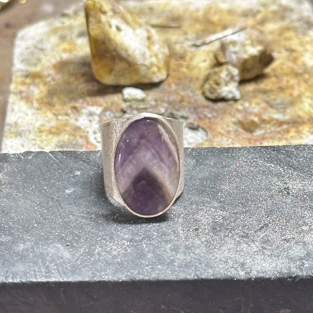 Anillo XL Artesano en Plata 925º · Piedra a elegir