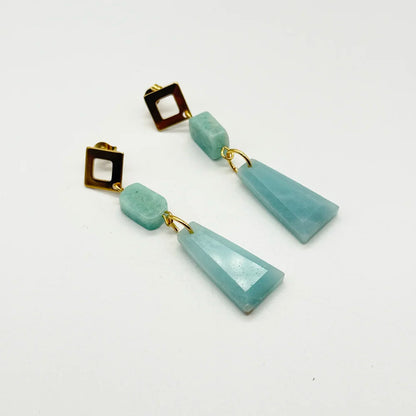 Pendientes Largos con Amazonita