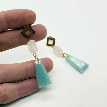 Pendientes Largos con Amazonita