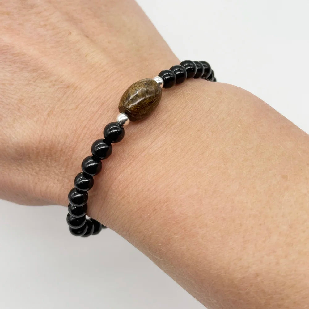 Pulsera doble protección con Turmalina y Broncita