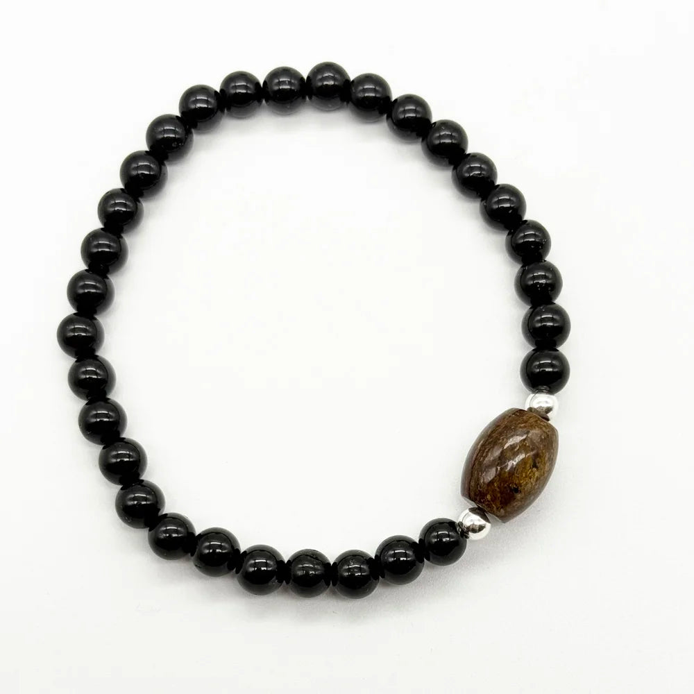 Pulsera doble protección con Turmalina y Broncita