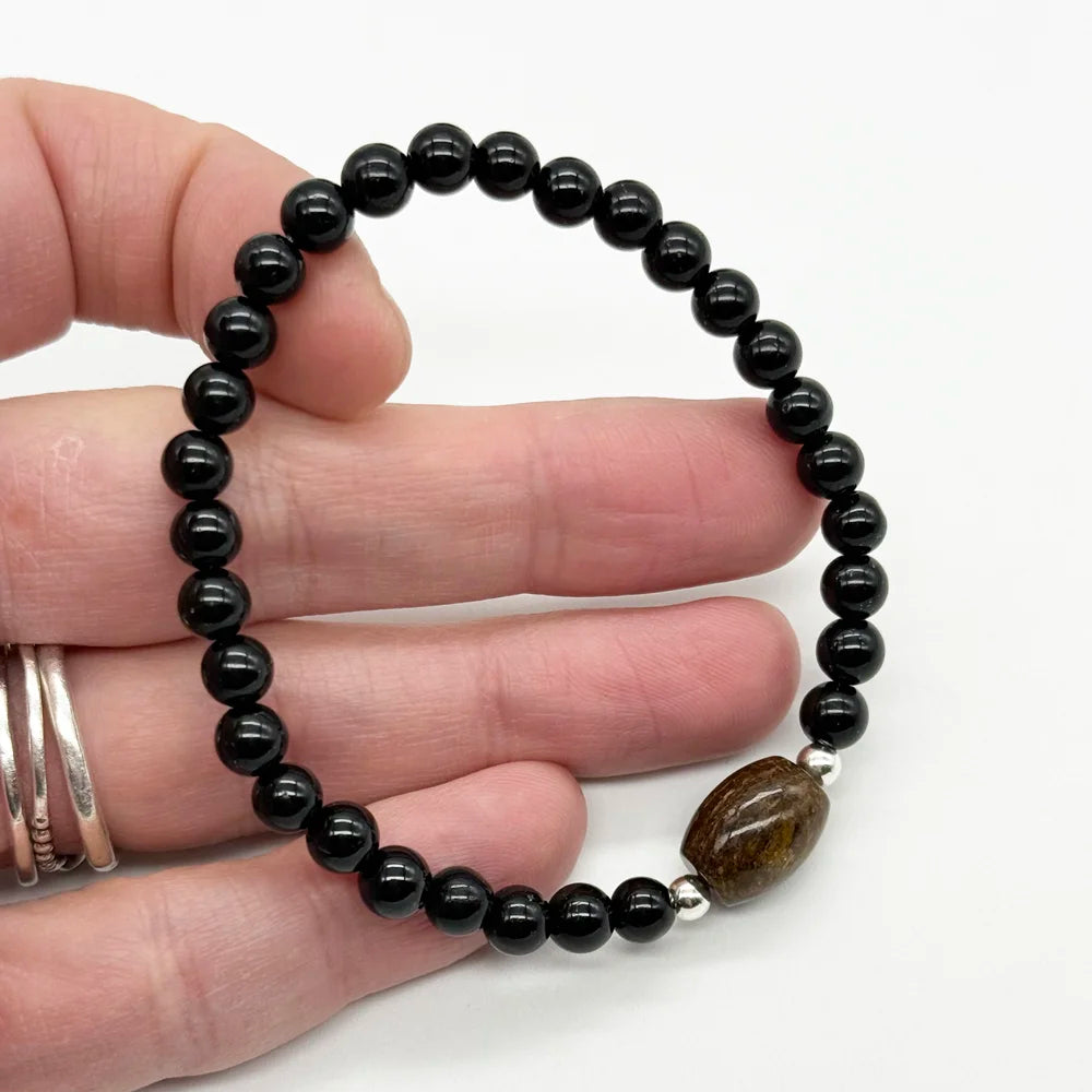 Pulsera doble protección con Turmalina y Broncita