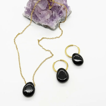 Colgante Lágrima de Turmalina negra para protección