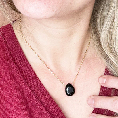 Colgante Lágrima de Turmalina negra para protección