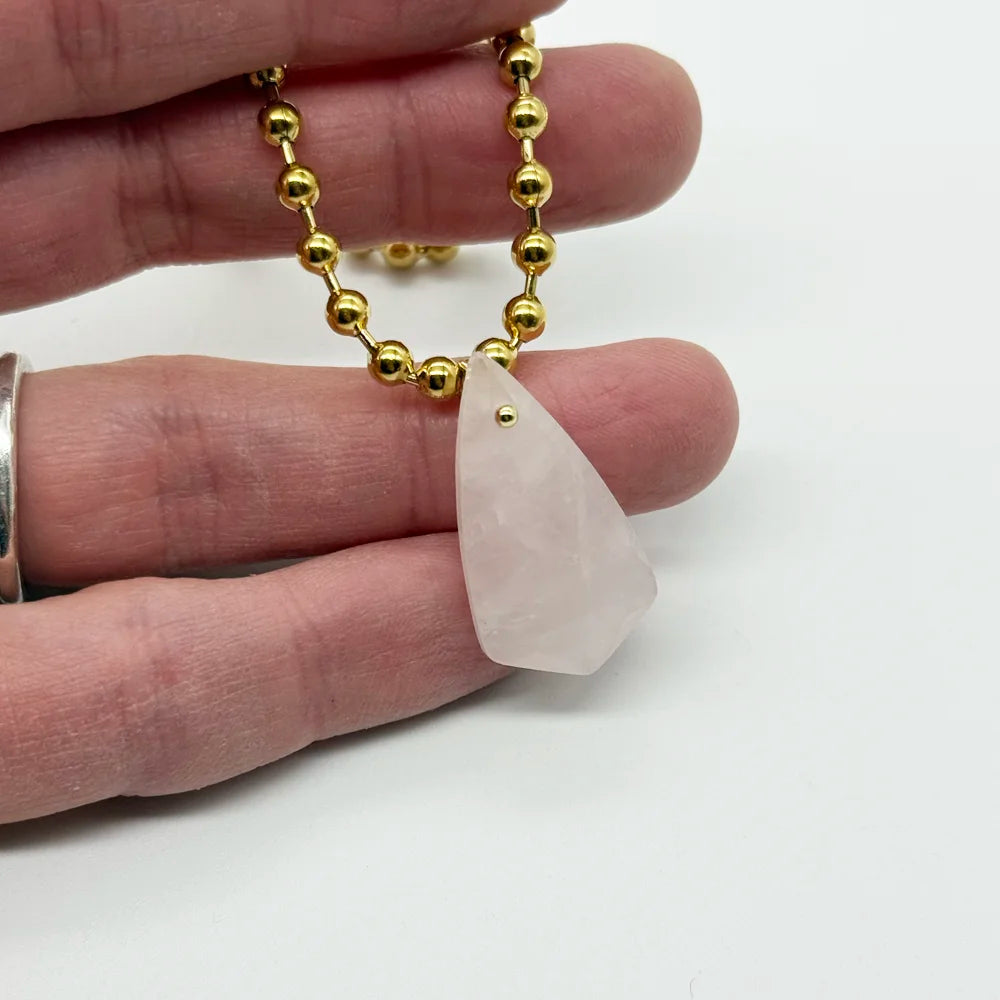 Collar Amazonita y Cuarzo Rosa | Ideal para Amor o Traumas