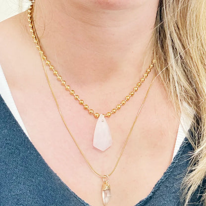 Collar Amazonita y Cuarzo Rosa | Ideal para Amor o Traumas