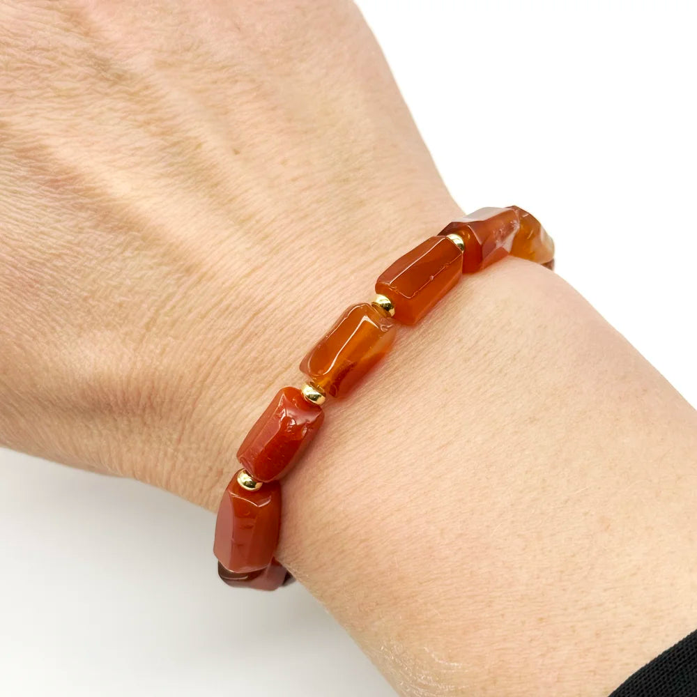 Pulsera de Carneola en oro | Digerir y fuerza