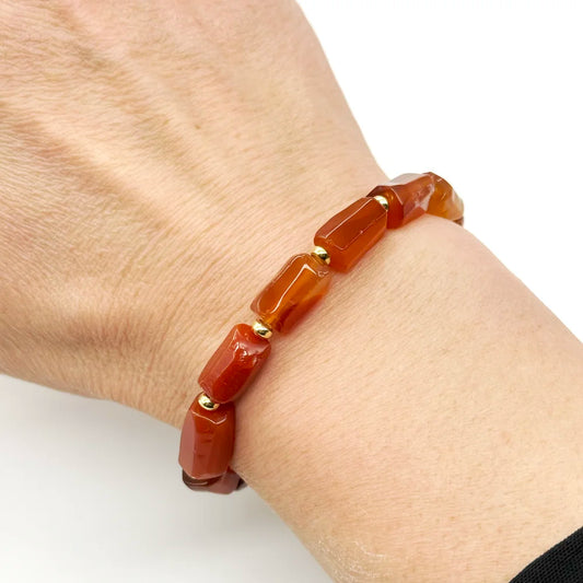Pulsera de Carneola en oro | Digerir y fuerza