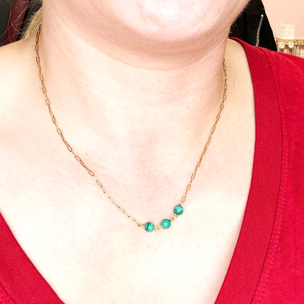 Collar de 3 Malaquita | Salud