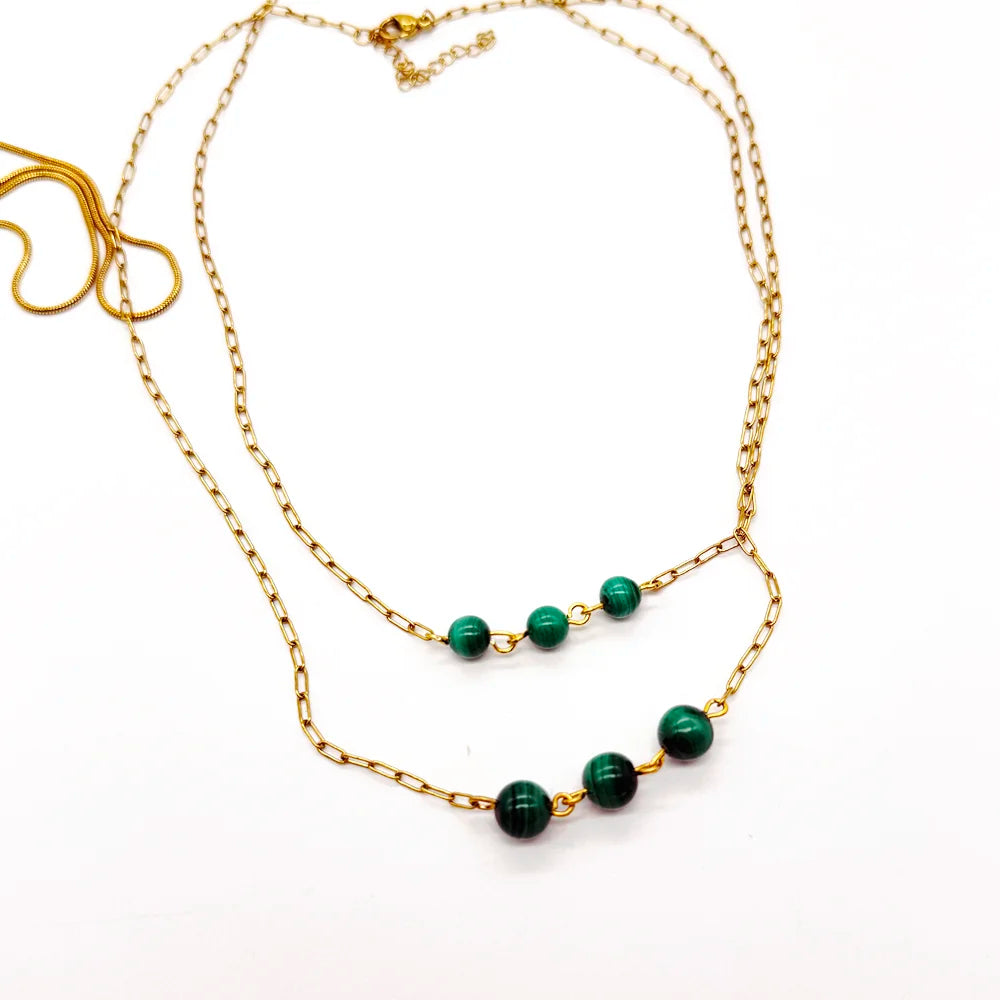 Collar de 3 Malaquita | Salud
