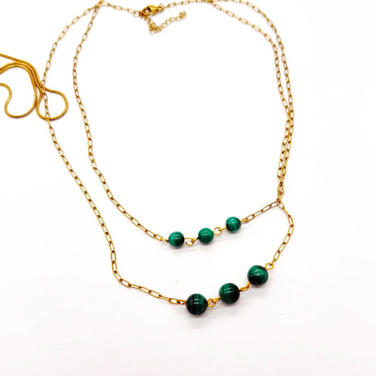Collar de 3 Malaquita | Salud