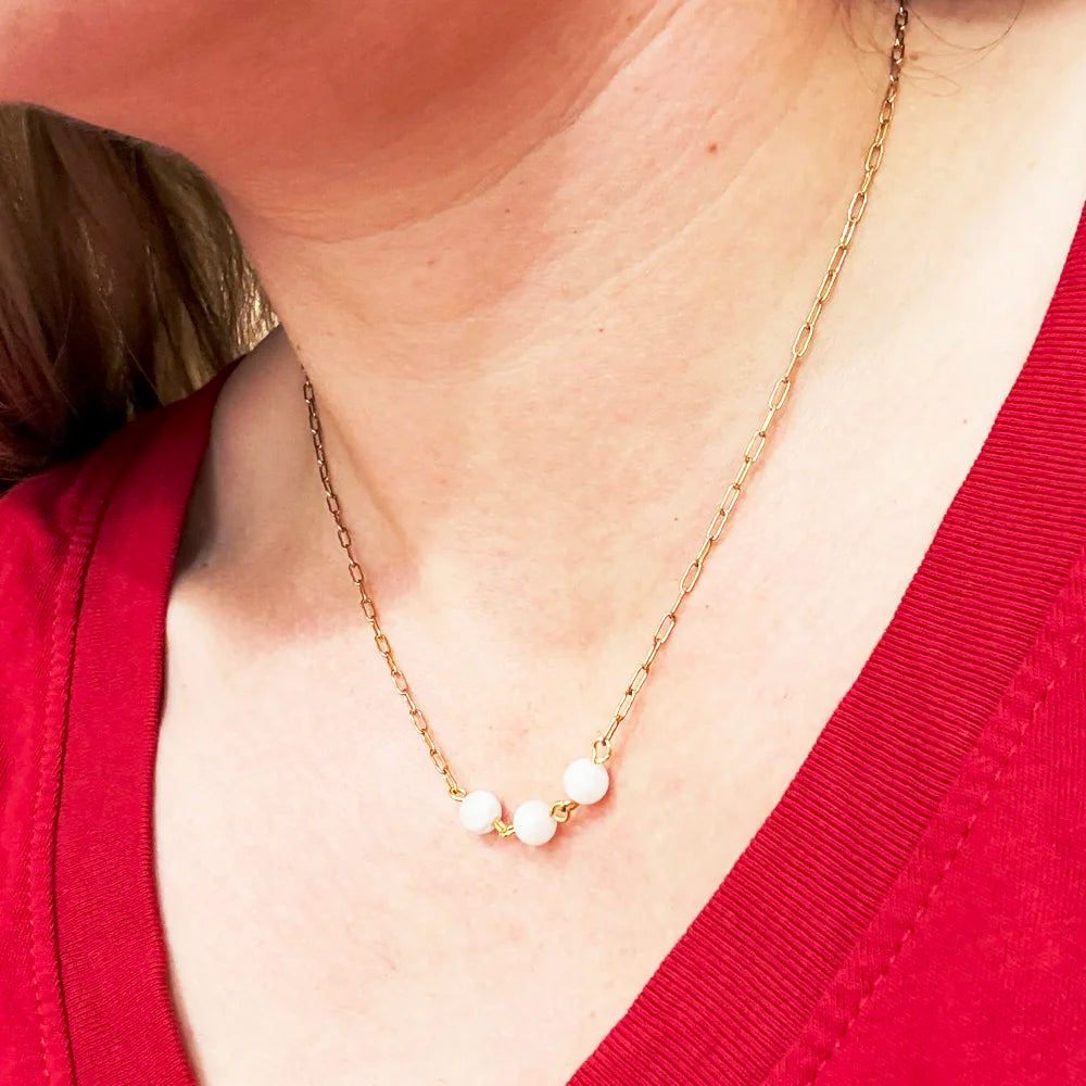 Collar de 3 Piedra Luna | Fertilidad y Autoestima