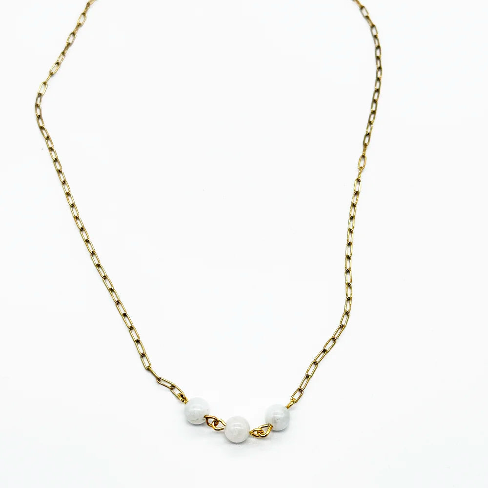 Collar de 3 Piedra Luna | Fertilidad y Autoestima