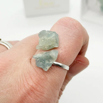 Silver ring with Aquamarine 