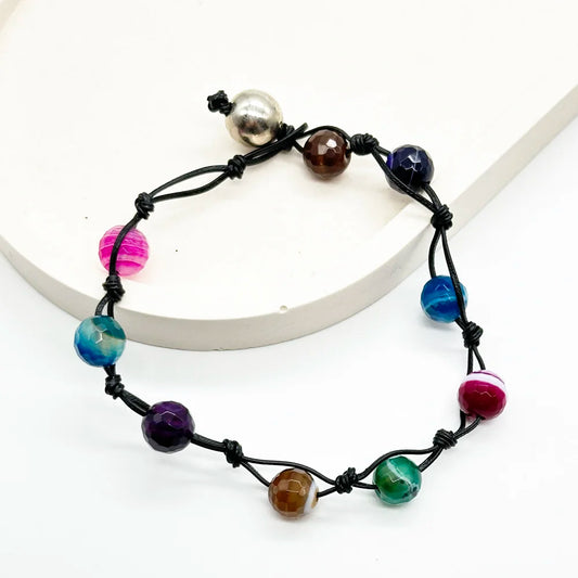 Colorful Agate Ball Anklet