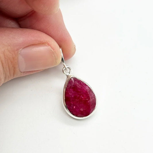 Ruby teardrop pendant