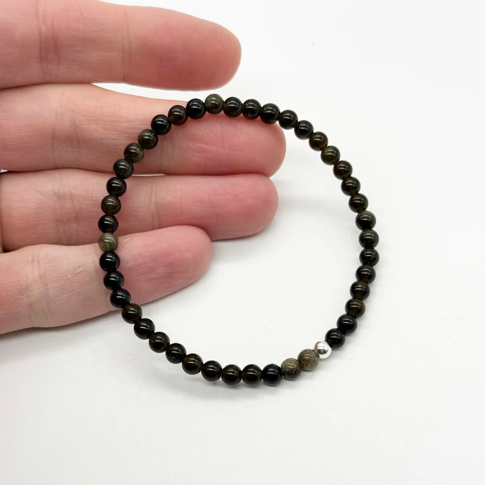 Pulsera finita Obsidiana Dorada