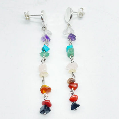 Pendientes largos de los Chakras · Piedras de Equilibrio