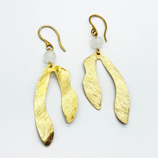 Pendientes dorados XL con Mineral