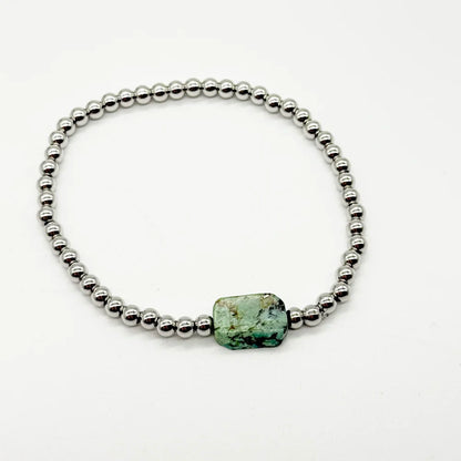 Pulsera bolitas con una piedra