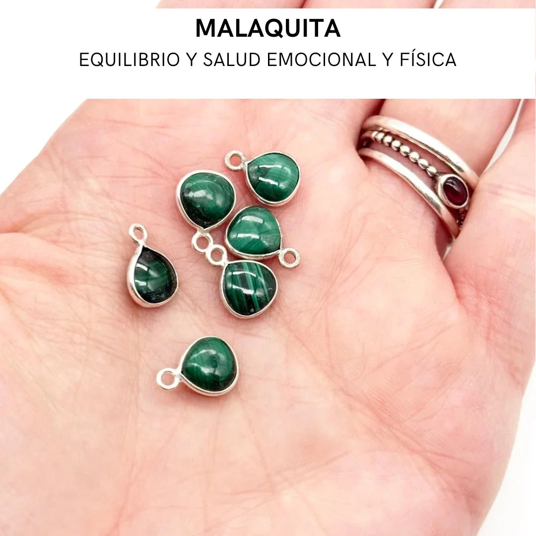 Colgante Lágrima de plata y Mineral