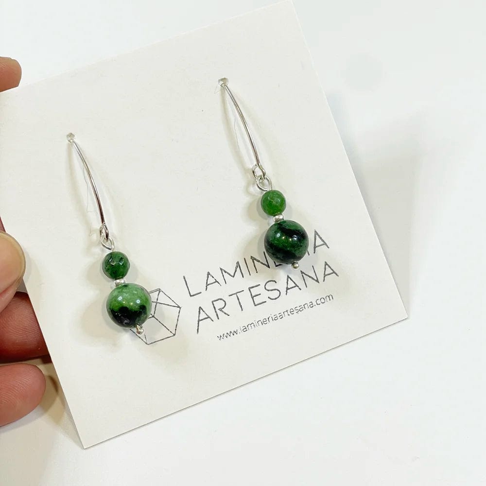 Pendientes Rubí Zoisita largos