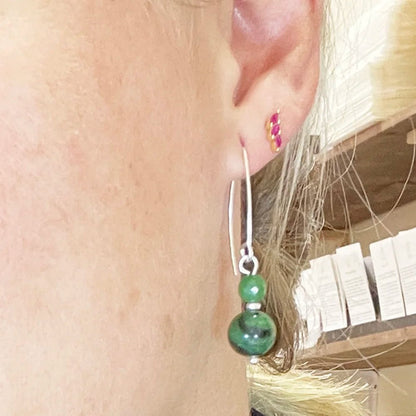 Pendientes Rubí Zoisita largos