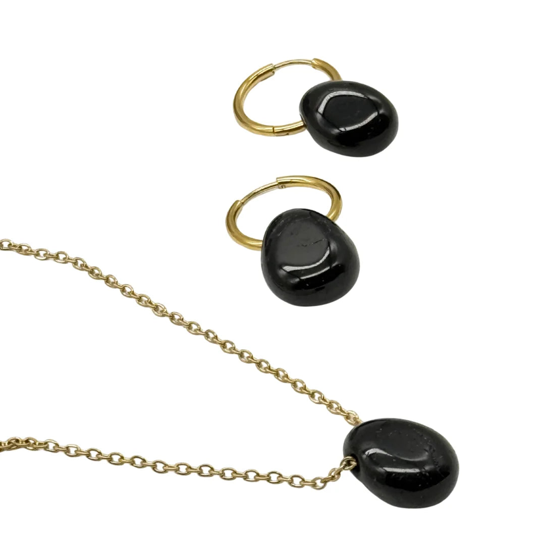 Colgante Lágrima de Turmalina negra para protección