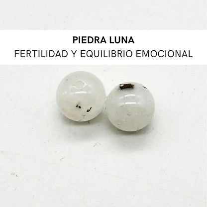 Pendientes largos con Flor y Mineral