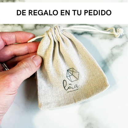 bolsita de tela de regalo con tu pedido en lamineria artesana